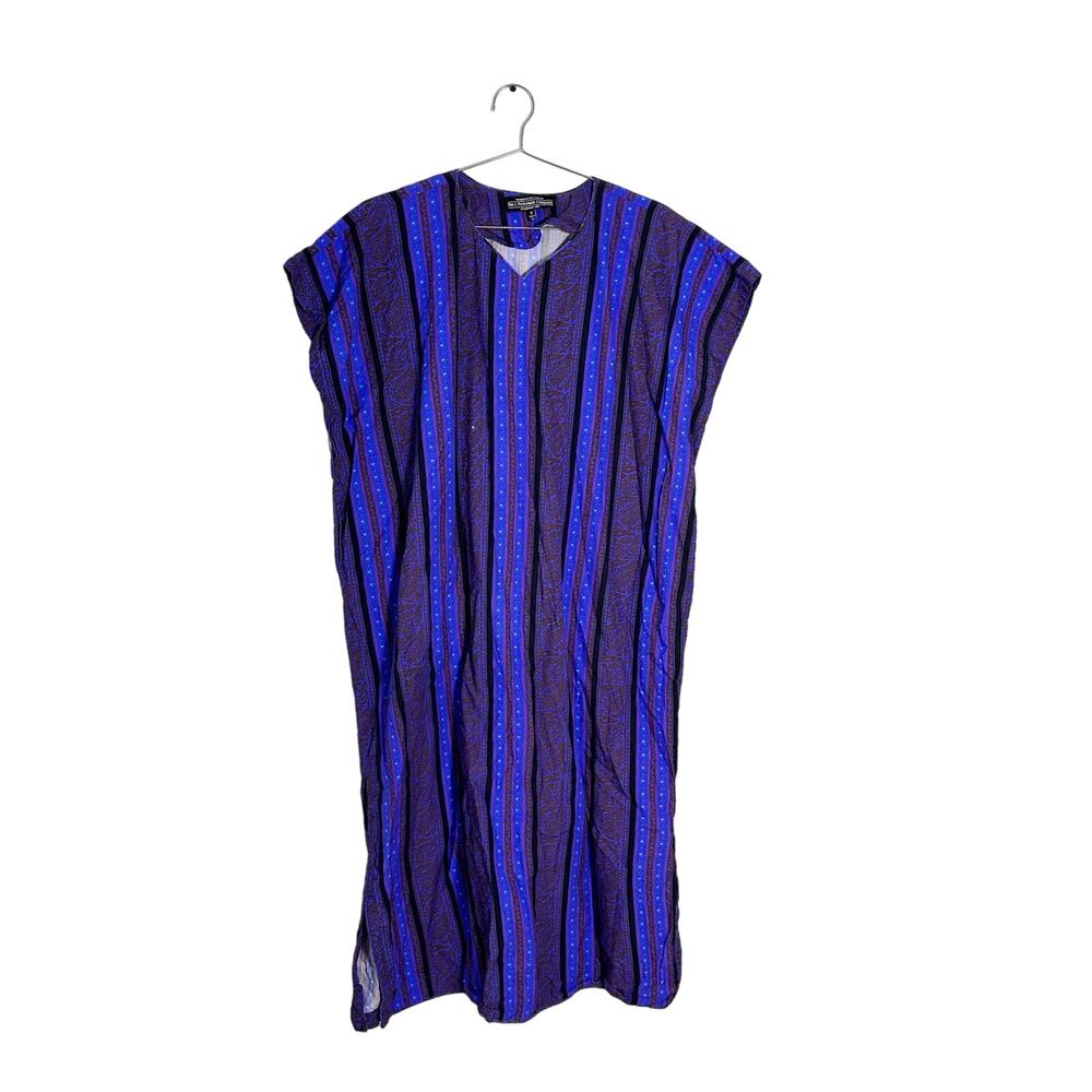 J. Peterman Vintage Cotton Multicolored Caftan Kaftan House Dress MuuMuu sz M - Picture 1 of 9